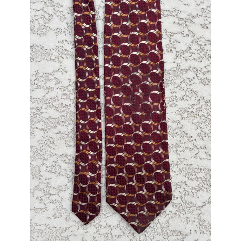 Ermenegildo Zegna Silk Men's Tie Necktie Navy Gold Mixed Print Italy 58"